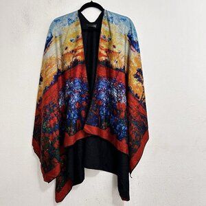 Janice Apparel Art To Wear Wrap Shawl Avante Garde Multicolor One‎ Size Unique